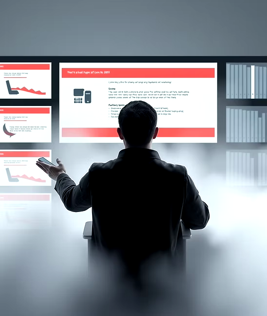 Professional business presentation with data visualization