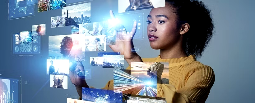 Digital innovation and AI technology visualization