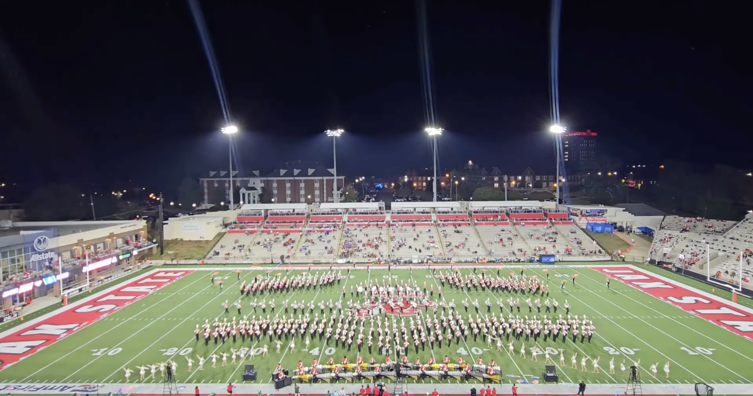 Marching Southerners - JSU marching band performing at stadium